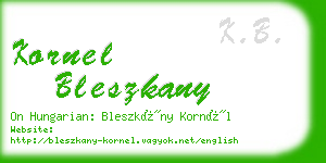 kornel bleszkany business card